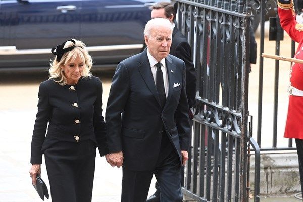 US President Joe Biden and First Lady Jill were also at the memorial service.